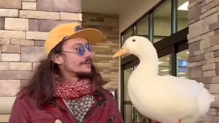 La molestia de un hombre que fue retirado de una tienda por llevar un pato como mascota