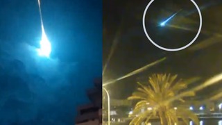 El momento en que un meteorito atraviesa los cielos de Portugal y España