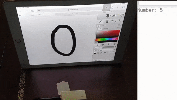 Arduino handwritten digit classification