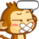 a cartoon monkey with a blank sign above its head