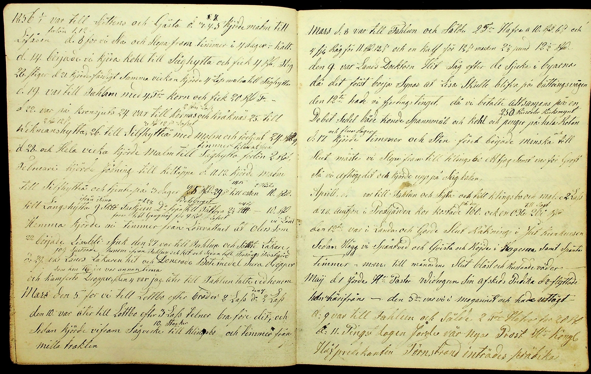 Dagbok åren 1854-1865 efter Hemmansägare Sigge Erik Jansson i Översätra, Stora Skedvi socken.