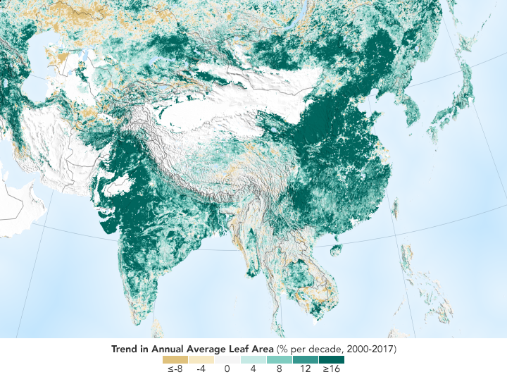 China and India Lead the Way in Greening