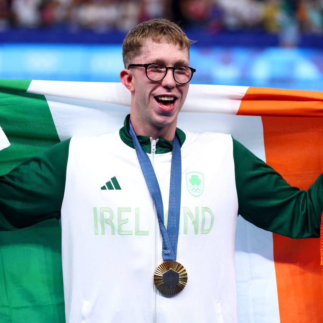 Daniel Wiffen ganó el primer oro en natación para Irlanda y participó en la serie Game of Thrones. Foto: @juegosolimpicos