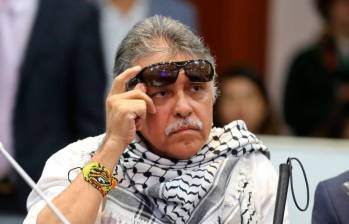 Alias ‘Jesús Santrich’ durante una de sus apariciones públicas. Foto: Colprensa. 