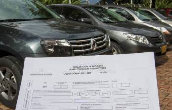 Imagen reprsentativa del pago de impuesto vehicular en Antioquia. FOTO: EL COLOMBIANO