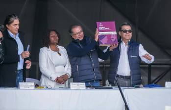 La reforma pensional fue sancionada por el presidente Gustavo Petro el pasado 16 de julio en la Plaza de Bolívar en Bogotá. FOTO COLPRENSA