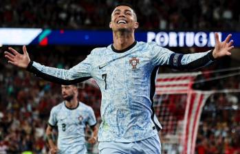 Cristiano Ronaldo celebrando su gol número 900 con la Selección de Portugal ante Croacia. FOTO: CUENTA DE X @selecaoportugal