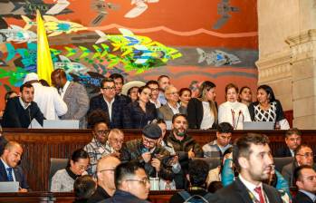 Los representantes a la Cámara afines al Gobierno celebraron la aprobación de la reforma pensional. FOTO: Cortesía Mintrabajo