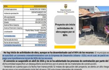 Uno de los apartes del informe del DNP que señala las presuntas irregularidades en el contrato de la EDU con la Alcaldía de Yondó. FOTO: Cortesía