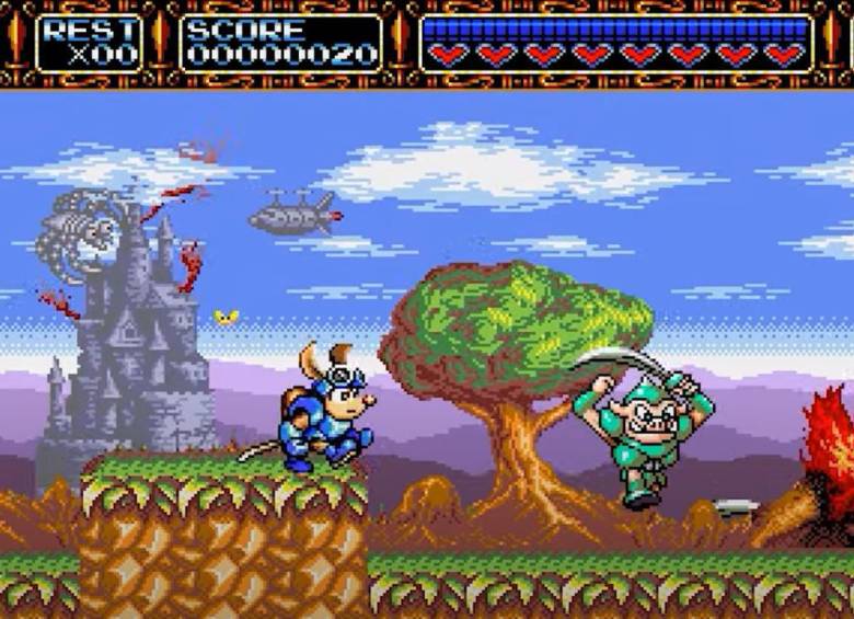 Este es uno de los niveles iniciales de Rocket Knight Adventures, que muestra la acción clásica y el estilo de juegos de 16 bits, típico de los 90. FOTO cortesía Konami