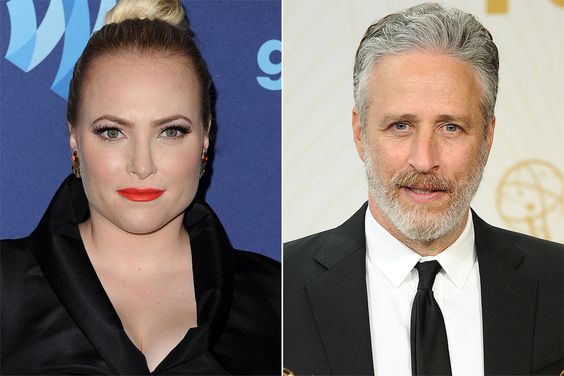 Meghan McCain attends the 26th annual GLAAD Media Awards at The Beverly Hilton Hotel on March 21, 2015 in Beverly Hills, California. , Jon Stewart poses in the press room at the 67th annual Primetime Emmy Awards at Microsoft Theater on September 20, 2015 in Los Angeles, California. 