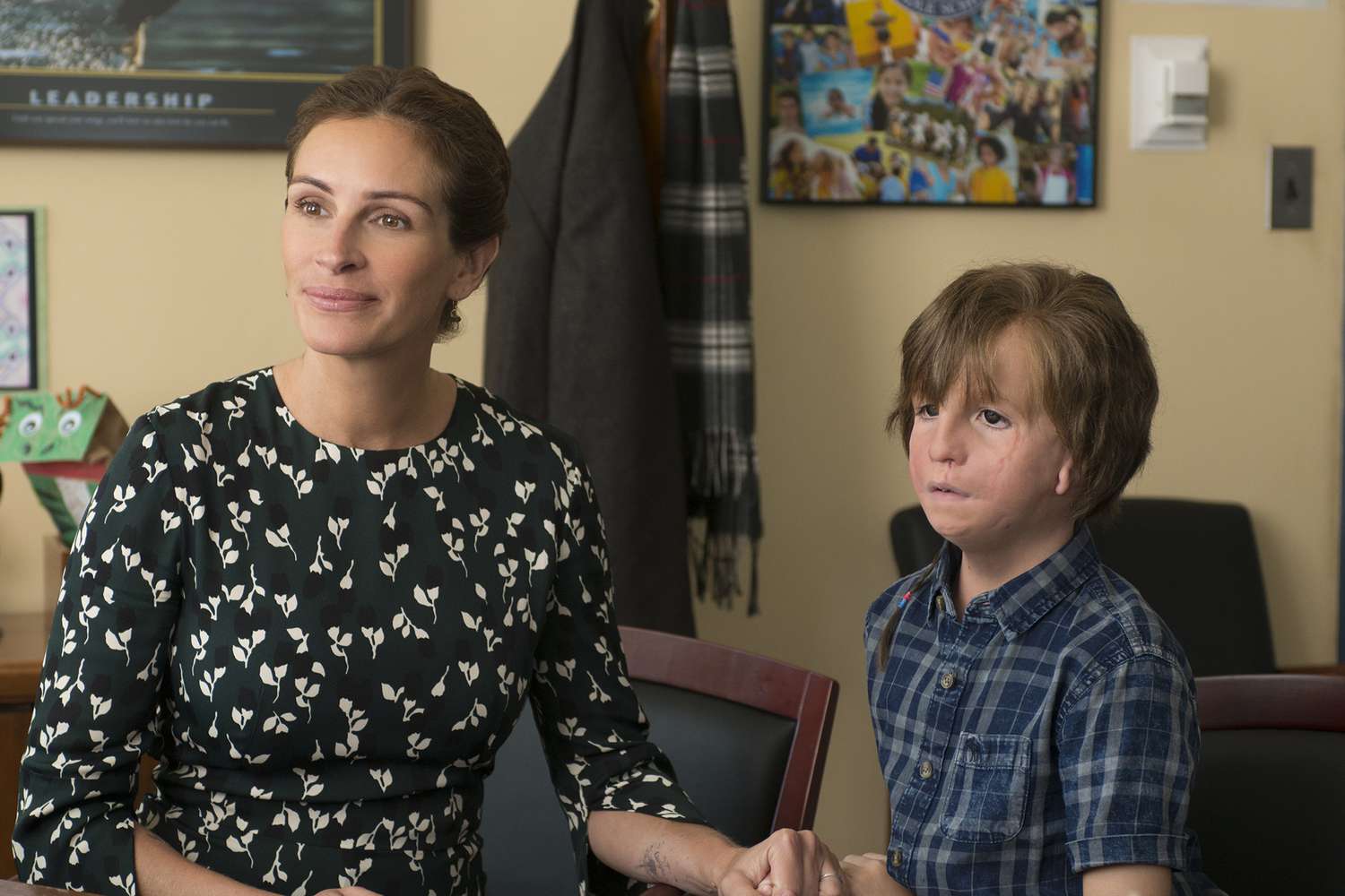 Julia Roberts and Jacob Tremblay in 'Wonder'