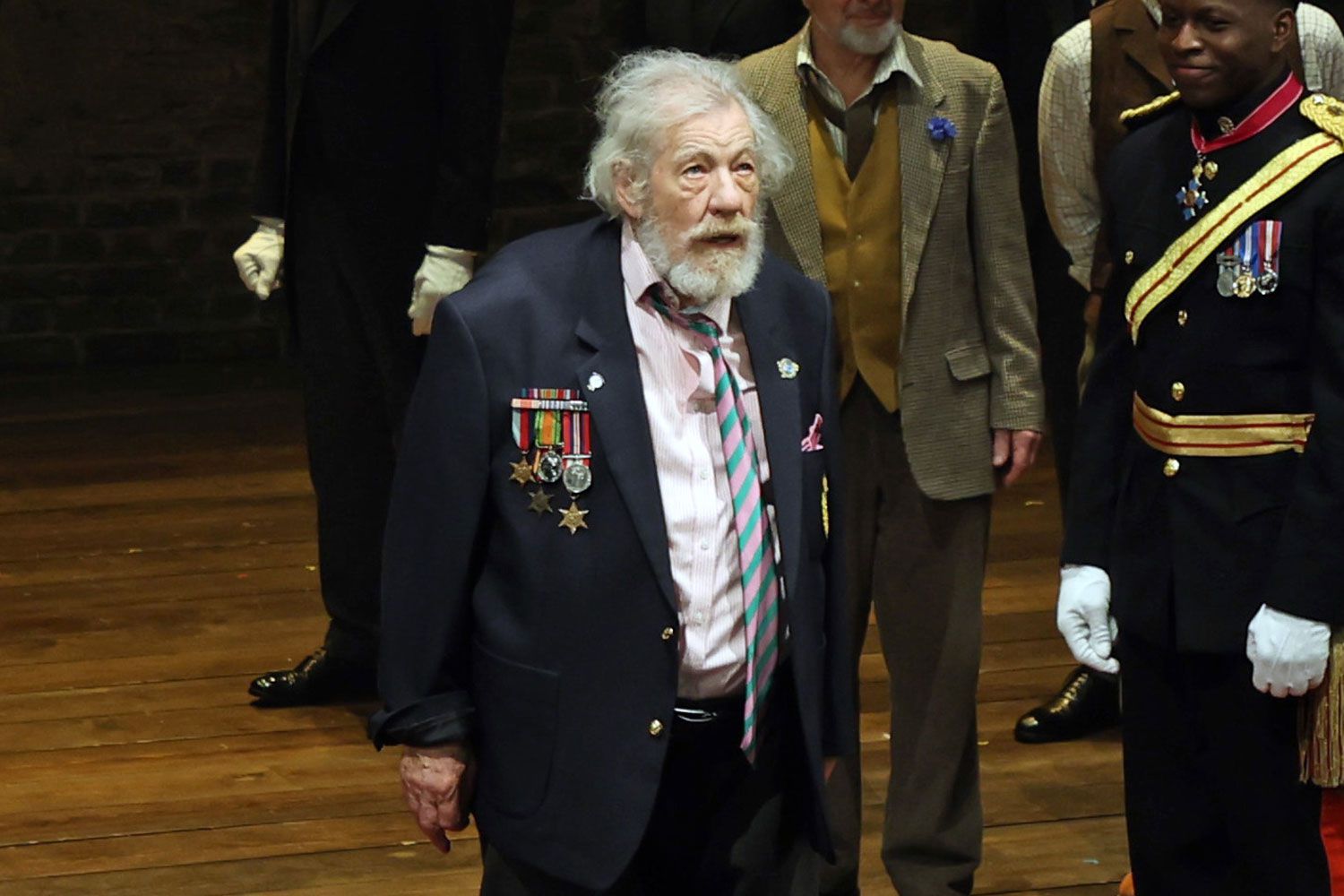 Ian McKellen at the curtain call during a performance of 'Player Kings'