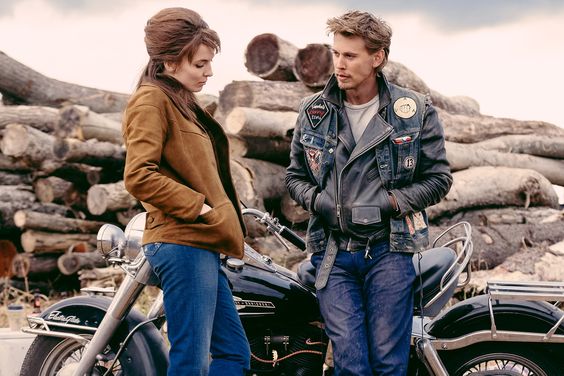Jodie Comer as Kathy and Austin Butler as Benny in director Jeff Nichols' THE BIKERIDERS
