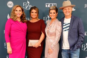 Kelly Nelon Clark, Amber Nelon Thompson, Autumn Nelon Clark, and Jason Clark of The Nelons attend the 52nd GMA Dove Awards at Lipscomb Allen Arena on October 19, 2021 in Nashville, Tennessee.