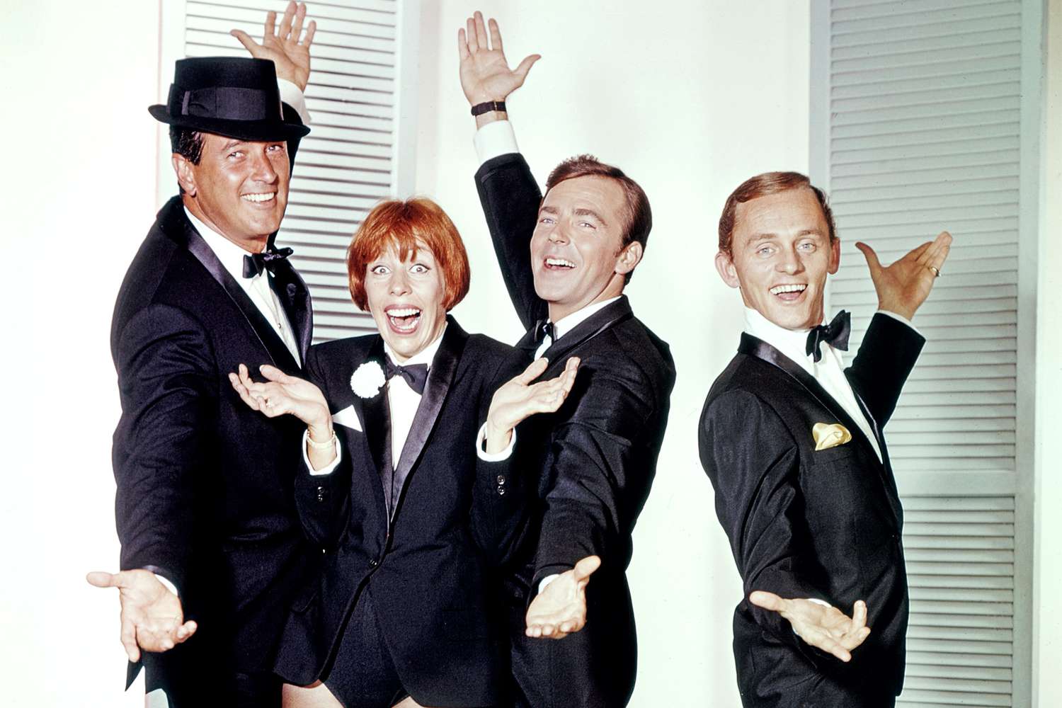 Rock Hudson, Carol Burnett, Ken Berry, and Frank Gorshen on 'The Carol Burnett Show'