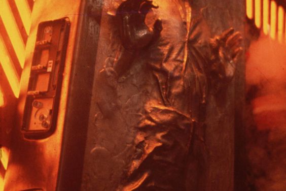 Han Solo frozen in carbonite in 'The Empire Strikes Back'