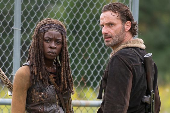 Danai Gurira as Michonne and Andrew Lincoln as Rick Grimes on 'The Walking Dead'