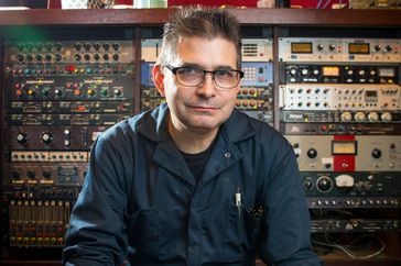 Steve Albini poses for a portrait in his studio Thursday, July 24, 2014 in Chicago.