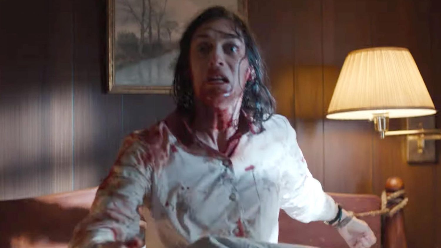 Castle Rock Season 2 (screen grab) Lizzy Caplan as Annie Wilkes Maybe a screenshot from the trailer I'm writing up? https://www.youtube.com/watch?v=w8v19bLSQYI