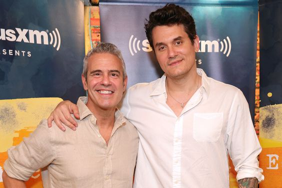 Andy Cohen and John Mayer attend as Ed Sheeran performs live for SiriusXM at the Stephen Talkhouse on August 14, 2023 in Amagansett, New York