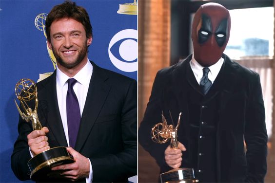 Hugh Jackman, winner of Outstanding Individual Performance in a Variety or Music Program for "The 58th Annual Tony Awards", Ryan Reynolds