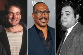 Split frame of Robin Williams, Eddie Murphy and John Belushi