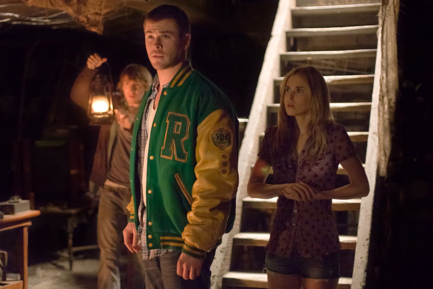 Fran Kranz, Chris Hemsworth, and Anna Hutchison in 'The Cabin in the Woods'