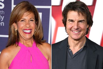 Split frame of Hoda Kotb and Tom Cruise 