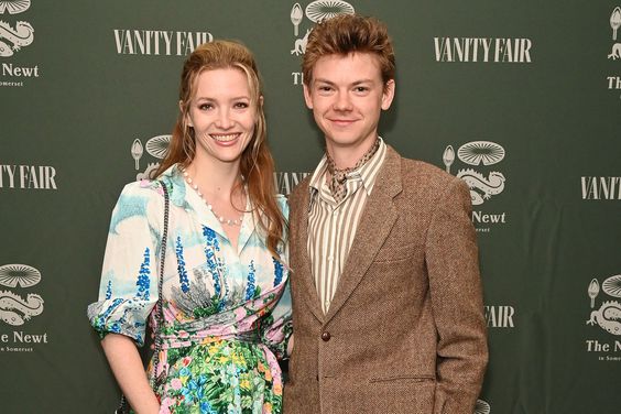 Talulah Riley and Thomas Brodie-Sangster attend Vanity Fair and The Newt in Somerset's celebration of The RHS Chelsea Flower Show on May 21, 2024 in London, England