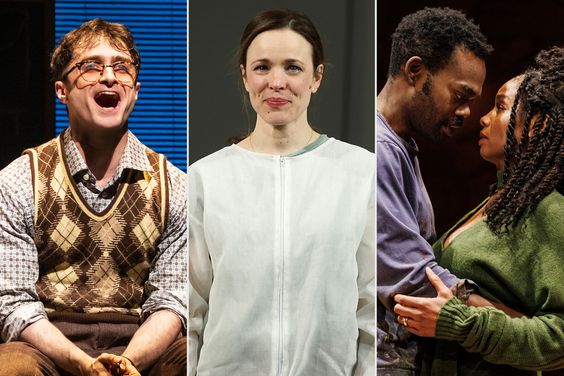 Daniel Radcliffe (Charley Kringas) in MERRILY WE ROLL ALONG; Rachel McAdams attends the curtain call during "Mary Jane" Broadway; Uncle Vanya - William Jackson Harper and Anika Noni Rose 