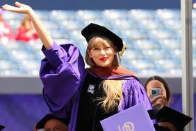 : Taylor Swift is awarded an honorary Doctorate of Fine Arts degree at the New York University 2022 Commencement at Yankee Stadium on May 18, 2022 in New York City