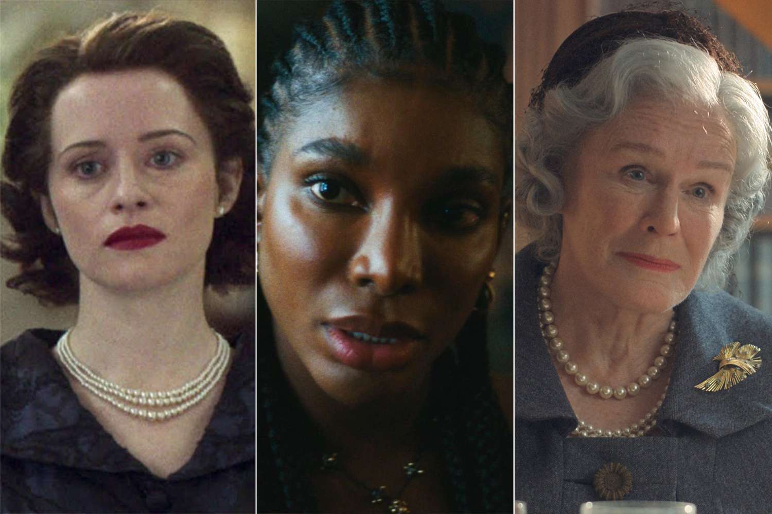 Claire Foy, Michaela Coel, and Glenn Close 