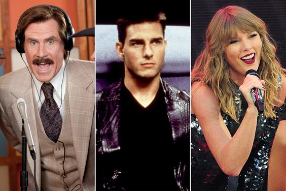 Will Ferrell in 'Anchorman 2,' Tom Cruise in 'Mission: Impossible,' and Taylor Swift