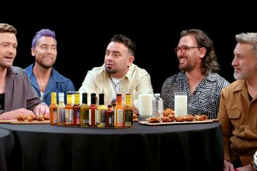 *NSYNC Breaks Another Record While Eating Spicy Wings | Hot Ones