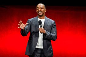 LAS VEGAS, NEVADA - APRIL 11: Anthony Mackie speaks onstage at Walt Disney Studios' 2024 presentation highlighting its upcoming release schedule at The Colosseum at Caesars Palace during CinemaCon, the official convention of the National Association of Theatre Owners, on April 11, 2024 in Las Vegas, 