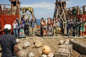 The three tribes get ready to compete on SURVIVOR