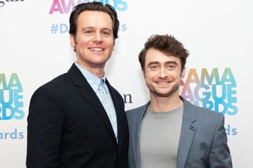 Jonathan Groff and Daniel Radcliffe attend the 90th Annual Drama League Awards at The Ziegfeld Ballroom on May 17, 2024 in New York City. 