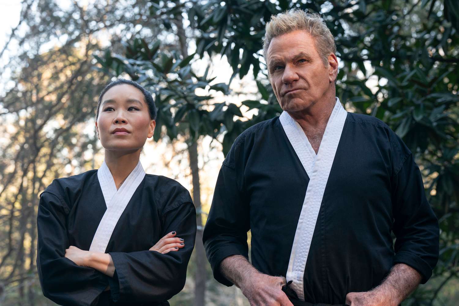 Alicia Hannah-Kim and Martin Kove in 'Cobra Kai'