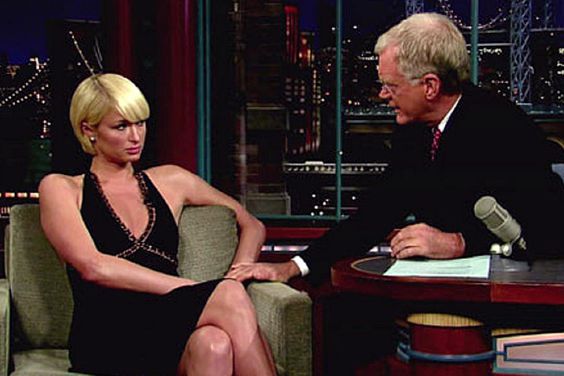 Paris Hilton on the Late Show with David Letterman in 2007