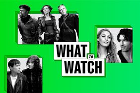 What to Watch collage with Blake Lively and Justin Baldoni in It Ends With Us; Cate Blanchett, Kevin Hart, Jamie Lee Curtis in Borderlands; Elliot Page and Emmy Raver-Lampman in Umbrella Academy 