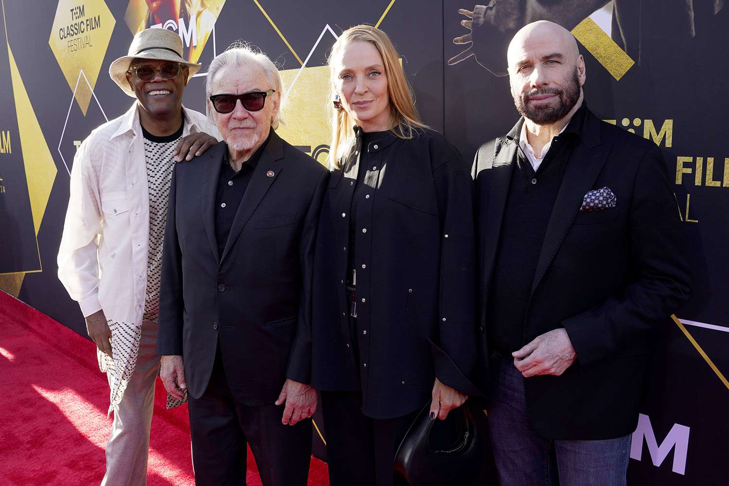 Samuel L. Jackson, Harvey Keitel, Uma Thurman and John Travolta attend the Opening Night Gala and 30th Anniversary Screening of "Pulp Fiction"