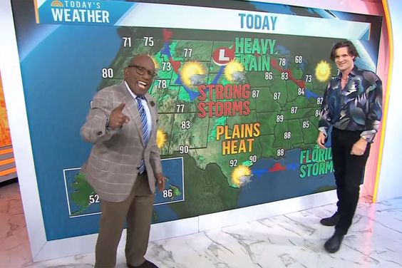 Matt Smith doing the Today Show weather forecast