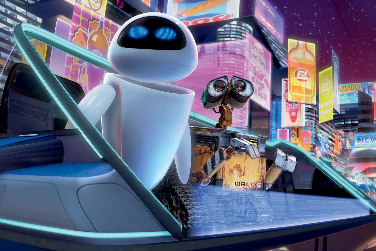 EVE and WALL-E in 'WALL-E'