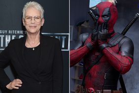 Split photo of Jamie Lee Curtis and Deadpool 