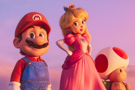 Mario (Chris Pratt), Princess Peach (Anya Taylor-Joy), and Toad (Keegan-Michael Key) in 'The Super Mario Bros. Movie'