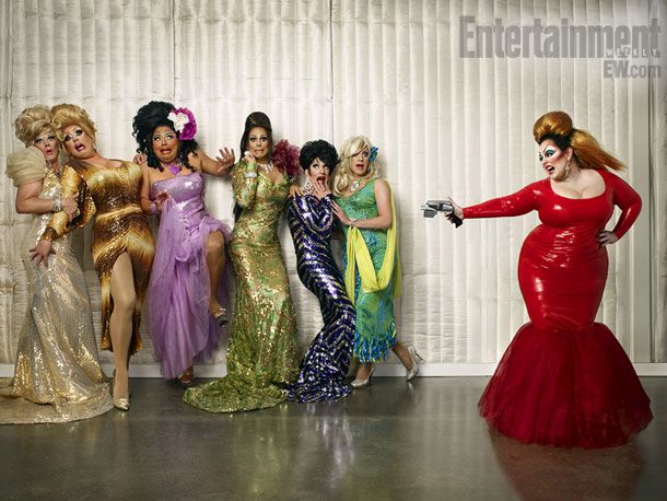 Melissa McCarthy as Divine with drag queens Dee W. Eye, Mimi Im Furst, Kay Sadia, Tatianna Xtravaganza, Lotta Slots, and Pandora Boxx Get more dish