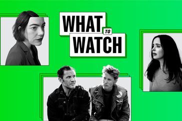 Emma Stone in Kinds of Kindness; Austin Butler and Tom Hardy in The Bikeriders; Krysten Ritter in Orphan Black: Echoes