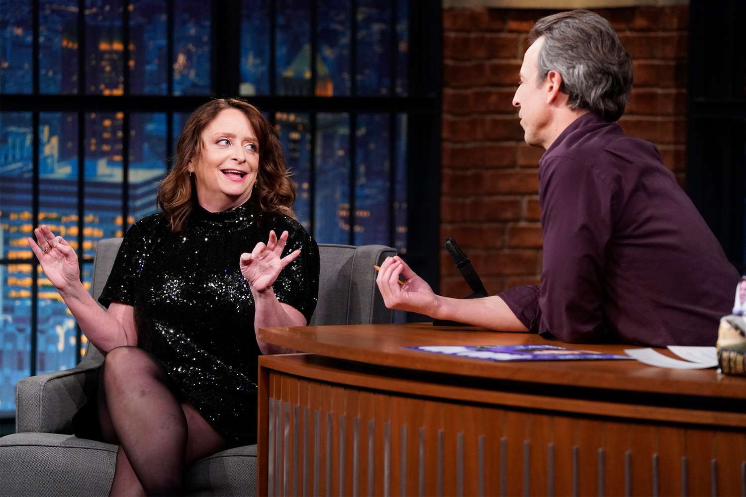 Rachel Dratch and Seth Meyers on 'Late Night'