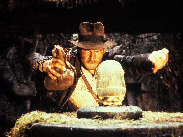 The era's defining blockbuster confectioners, Steven Spielberg and George Lucas, teamed up for a throwback to the action-adventure serials they grew up on. Harrison Ford's